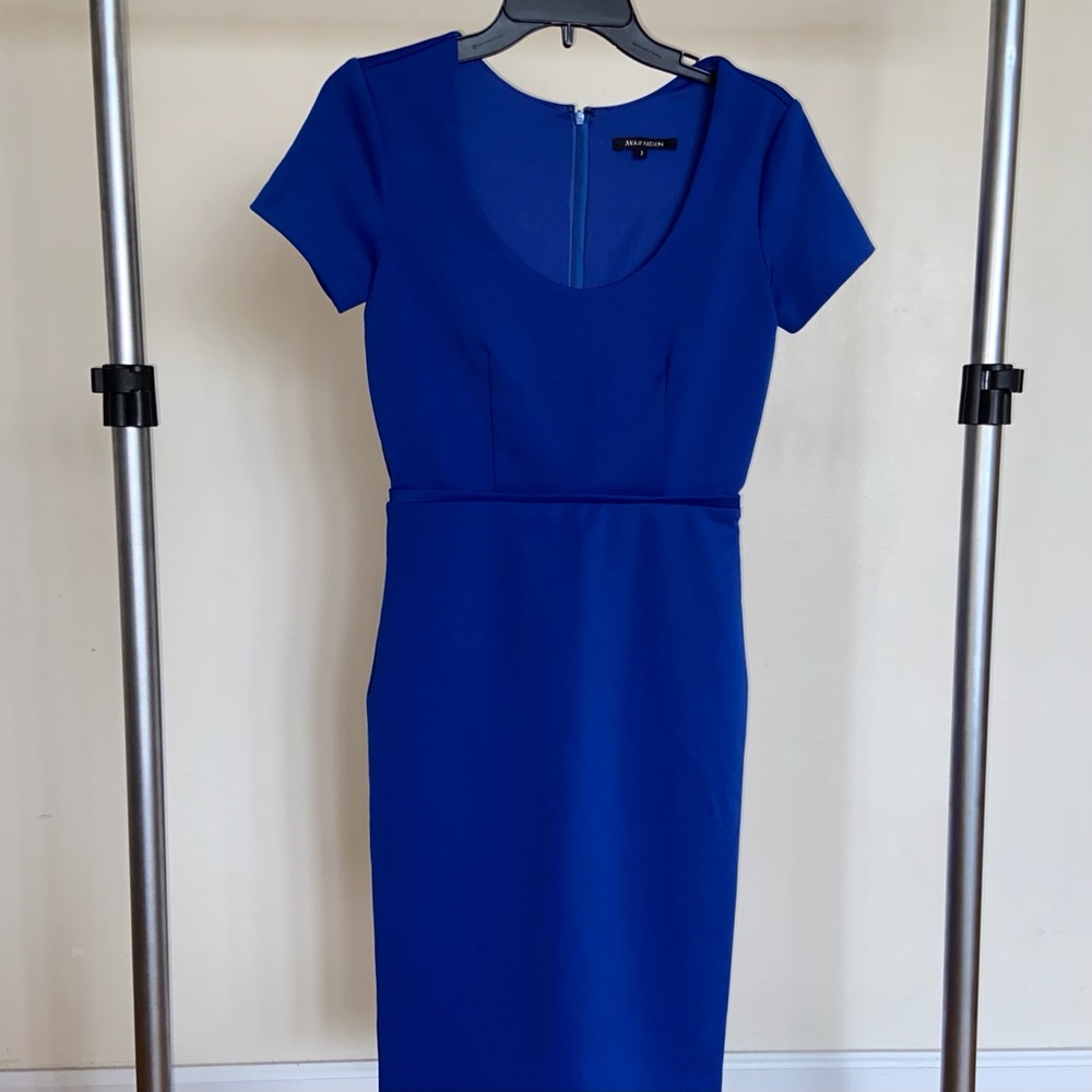ava & aiden blue pencil dress